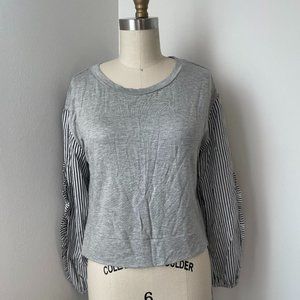 NWT Takara Long Sleeve Jersey and Cotton Top with Open Ruffle Sleeve Detail